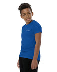 Boys' essential lightweight t-shirt in blue, front view.