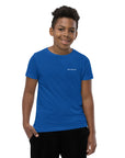 Boys' essential lightweight t-shirt in blue, front view.