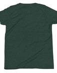 Boys' essential lightweight t-shirt in forest green, back view.