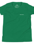 Boys' essential lightweight t-shirt in green, front view.