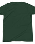 Boys' essential lightweight t-shirt in olive green, back view.