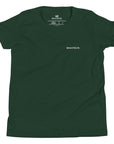 Boys' essential lightweight t-shirt in olive green, front view.