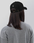 Unisex Classic baseball cap in black with embroidered WR logo, back view