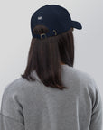 Unisex Classic baseball cap in blue with embroidered WR logo, back view