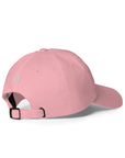 Unisex Classic baseball cap in pink with embroidered WR logo, back view