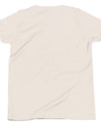 Girls essential lightweight t-shirt in bone, back view.