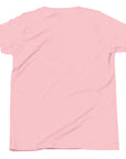 Girls essential lightweight t-shirt in pink, back view.