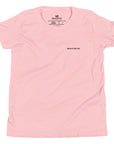 Girls essential lightweight t-shirt in pink, front view.
