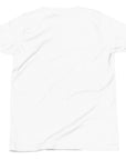 Girls essential lightweight t-shirt in white, back view.