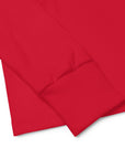 Girls essential long sleeve t-shirt in red, front view.
