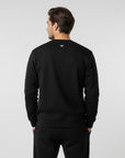 Men's premium sweatshirt in black, back view.