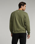 Men's premium sweatshirt in green, back view