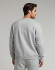Men's premium sweatshirt in light grey, back view