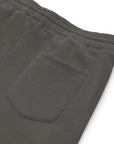 Men's essential relaxed sweatpants in grey, back view.