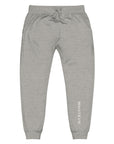 Men's essential slim fit sweatpants in heather grey, front view.