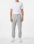 Men's premium heavyweight sweatpants in light grey, front view.