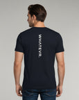 Men's premium t-shirt in blue, back view