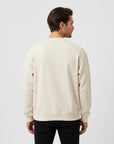 Men's premium sweatshirt in beige, back view
