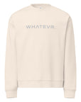 Men's premium crewneck sweatshirt in beige with embroidered detailing, front view