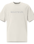 Men's premium heavyweight oversized t-shirt in beige with embroidered detailing, front view