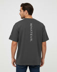 Men's premium heavyweight oversized t-shirt in gray, back view