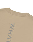 Men's premium heavyweight oversized t-shirt in khaki, back view