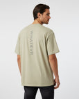 Men's premium heavyweight oversized t-shirt in sage, back view