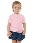 Toddler t-shirt in pink with "WR" logo, front view.
