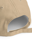 Unisex Unbothered baseball cap in beige with WHATEVR text, back view