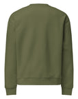 Women's premium sweatshirt in green, back view
