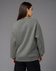 Women's premium sweatshirt in gray, back view
