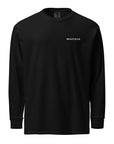 Women's heavyweight long sleeve t-shirt in black, front view