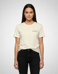 Women's premium t-shirt in beige, front view