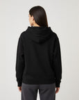 Women's premium heavyweight hoodie in black, black view.