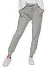 Women's essential slim fit sweatpants in grey, front view.
