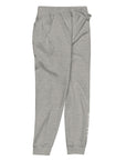 Women's essential slim fit sweatpants in grey, side view.