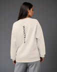 Women's premium sweatshirt in beige, back view