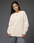 Women's premium sweatshirt in beige, front view