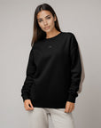 Women's premium sweatshirt in black, front view