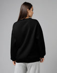 Women's premium sweatshirt in black, back view
