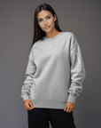 Women's premium sweatshirt in light gray, front view
