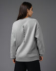 Women's premium sweatshirt in light gray, back view