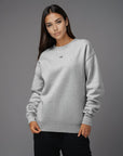 Women's premium sweatshirt in light gray, front view