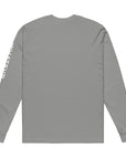 Women's heavyweight long sleeve t-shirt in gray, back view
