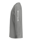 Women's heavyweight long sleeve t-shirt in gray, side view