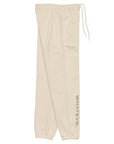 Women's premium heavyweight sweatpants in beige, side view