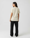 Women's premium t-shirt in beige, back view