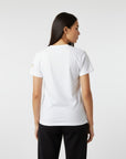 Women's premium t-shirt in white, back view