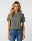 Women's premium t-shirt in gray, front view