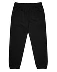 Women's heavyweight fleece sweatpants in black, back view.